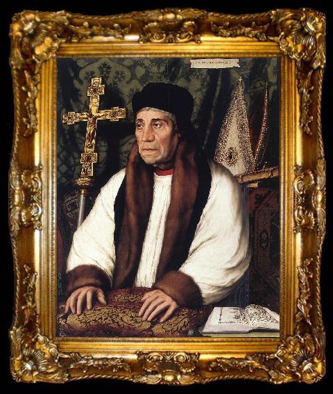 framed  HOLBEIN, Hans the Younger Portrait of William Warham, Archbishop of Canterbury f, ta009-2